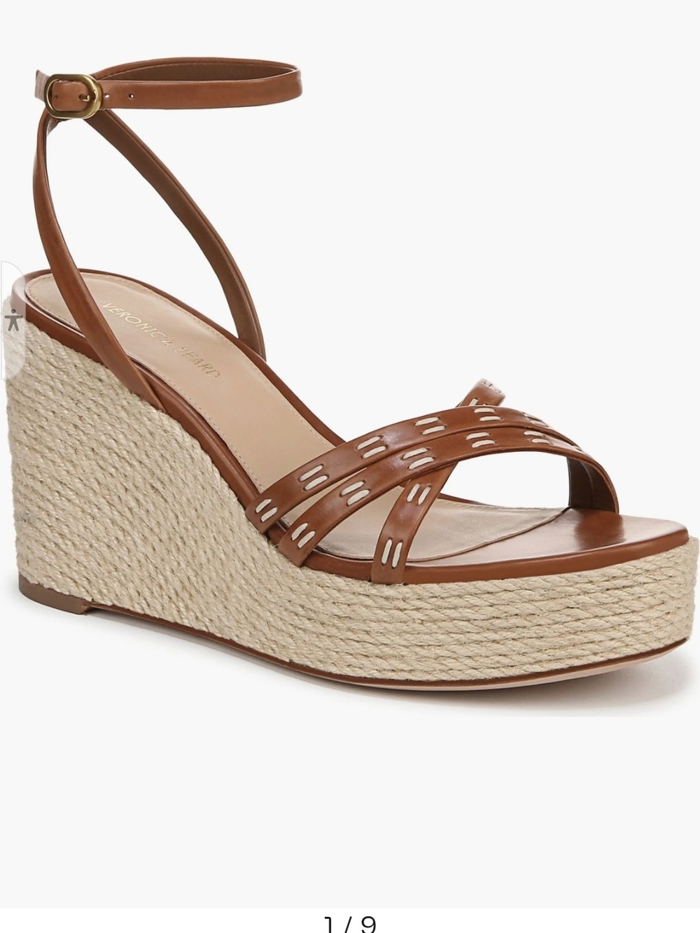 Veronica Beard Philene Platform Wedge Sandals Espadrille Caramel 9 M. 375$
